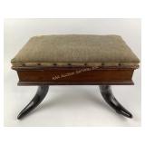 Foot stool w/ steer horn legs 12.75 inches high x