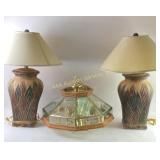 Table Lamps With Ceramic Bases and Glass Pendant L