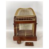 Metal and wood bird cage