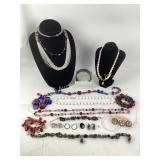 Costume Jewelry: necklaces, clip-on and pierced