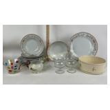 Wellington Porcelain Dinnerware and Glassware Incl