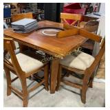 Wood Hi Top Table with Center Insert for Lazy