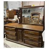Wood Dresser 6 Drawers & Mirror (67 in. X 20 in.