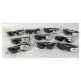 10 packaged polycarbonate plastic sunglasses
