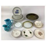 Pfaltzgraff blue salad and diner plates chipped,