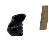 Baccarat Black Glass Rabbit Figurine