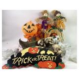 Blow mold jack o lantern and cat, works,