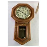 Octagonal Wall Regulator Clock with Pendulum in Oa
