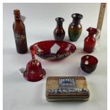 Orange crush amber bottle, Viking bell, 1893 world