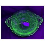 Cherry Blossom Jeannette Green Uranium Glass