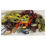 Tow straps and ratchets