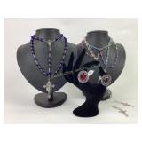 Garnet, German Silver, Size 8. Smoky Quartz Size 7