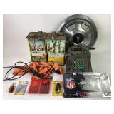 Plymouth Hubcaps, Victor Electric Adding Machine.