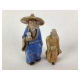 (2) Chinese mud men figurines