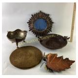 Decorative Metalware and Woven Items with Mirror a