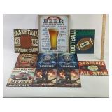 Decorative Metal Wall Signs Featuring Sports, Beer