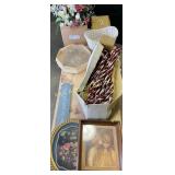 Framed big eye art by Margaret Kane, oval framed