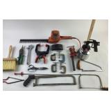 Hand Tools: saws, clamps, brush, scissors, wrench,