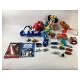 Mickey Mouse plush, shoe skates, toy cars, ,