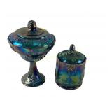 Indiana Glass carnival harvest grape jar &