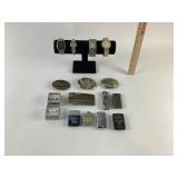 Belt buckles National, Phil, lighters,