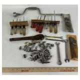 Craftsman tools: screwdrivers, wrench, sockets,