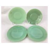 Four oven Fire-King ware small Jadeite plates