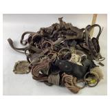 Leather tack, worn and rusty