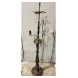 Floor Lamp Wood Base with Metal Accents, Two