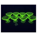 Federal Uranium Glass Dessert Cups