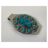 Bell Nickel Silver Turquoise money clip