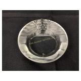 Lalique glass lion ashtray has a ding on the side
