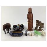 Chinese porcelain brush rest, Peking glass ox