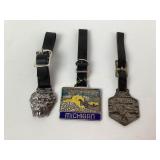 (3) pocket watch fobs Euclid & Michigan earth