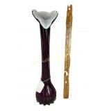 Jack-in-the-Pulpit Vase With Purple and White Swir