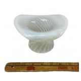 Fenton White Opalescent Glass Swirled Top Hat