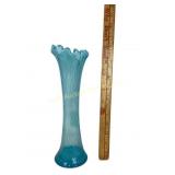 Blue Opalescent Swung Glass Vase