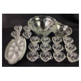 27 piece glass punch bowl and mugs, serve-snack