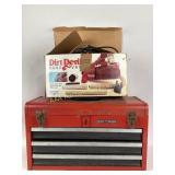 Craftsman Toolbox. Dirt Devil Plus Hand Vacuum.