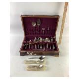 Silverplate flatware chest some stainless