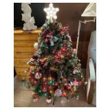 Christmas Tree with Ornaments, Working Lights,
