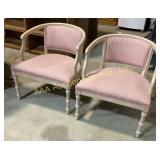 Accent Chairs (2) Upholstered Mauve Seashell