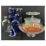 Nine (9) in dia. glass pedestal cake stand