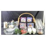 Cut class dish, Perdue stein, crazing, corn