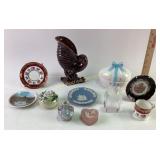 Royal Hagger cornucopia vase, Wedgewood ashtray,