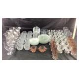Glassware Including Punch Set, Cups, Tumblers, and