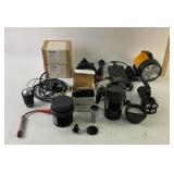 Multimeter, lenses, dell chargers, flashlights,