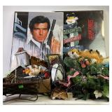 Christmas wreaths, snowman stake, Star Trek the