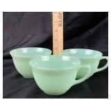 (3) Fire King Jane Ray ribbed mugs