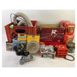 Pfresh faucet, opened box, fram filters, trailer
